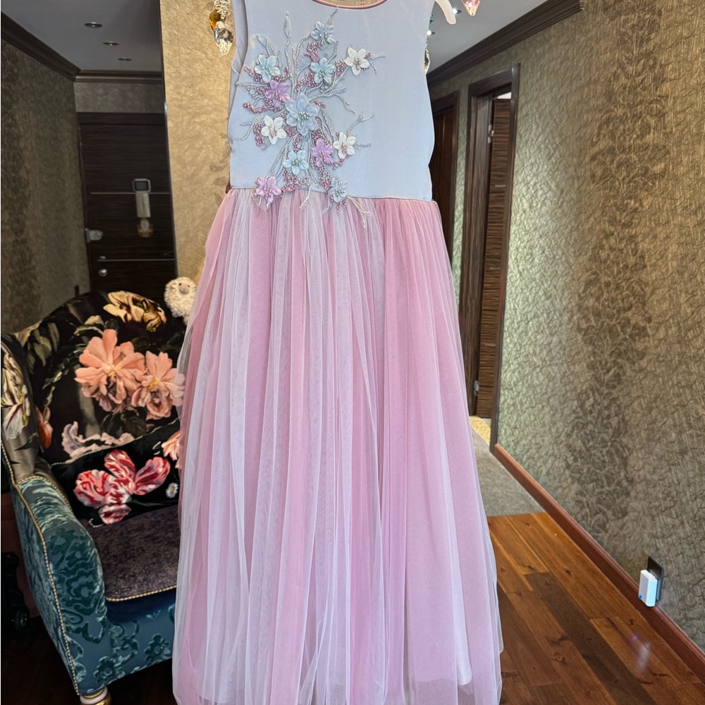Charming Pink Floral Kids Dress